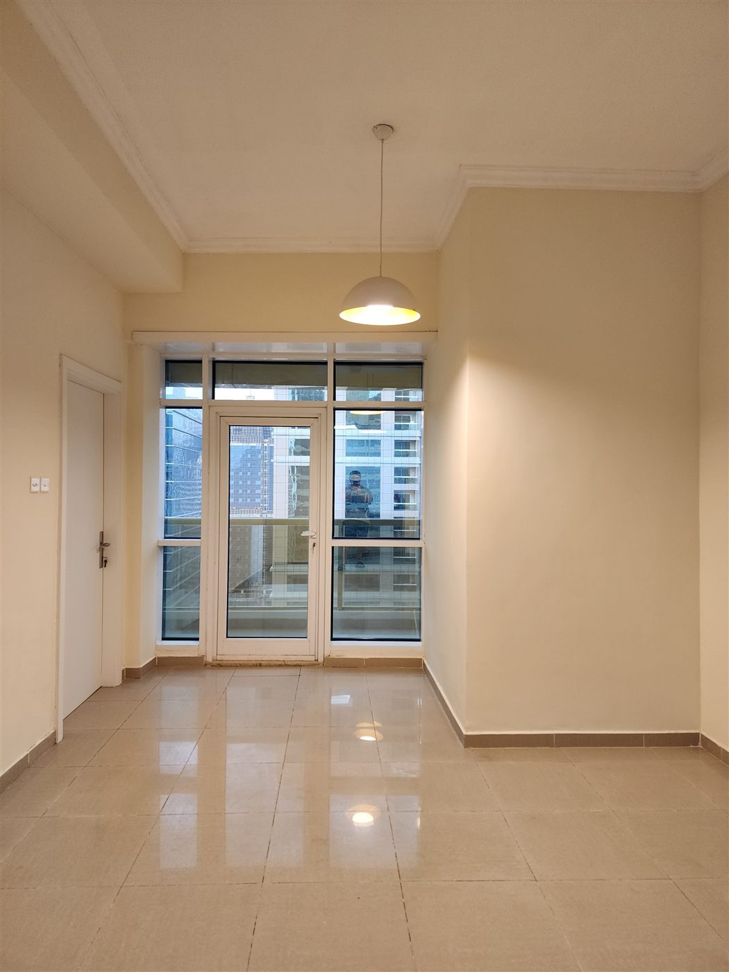 Living room with balcony, after