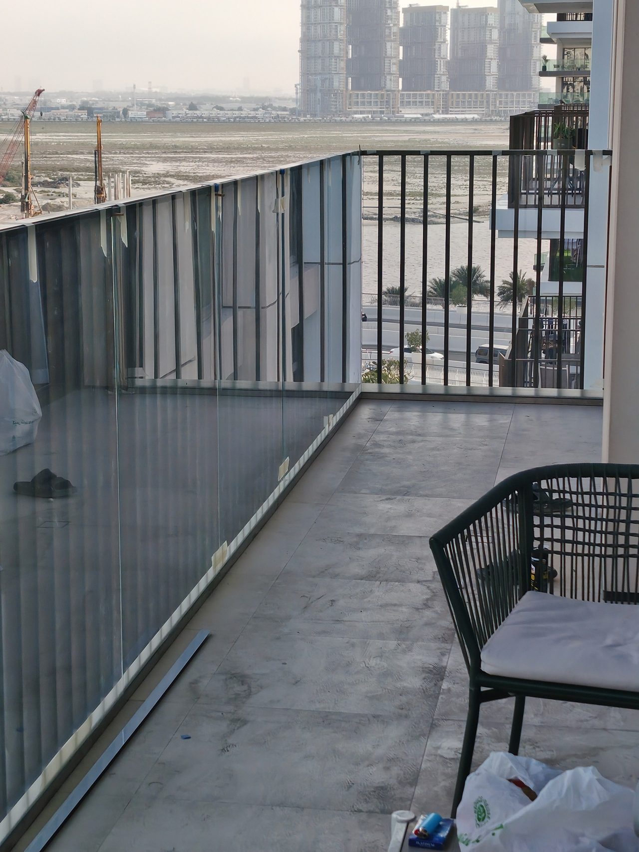 Secure mounting of triplex glass panels for pet safety